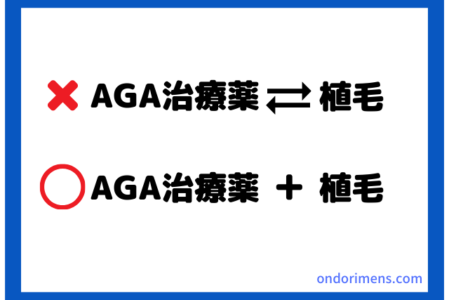 AGA治療薬と植毛